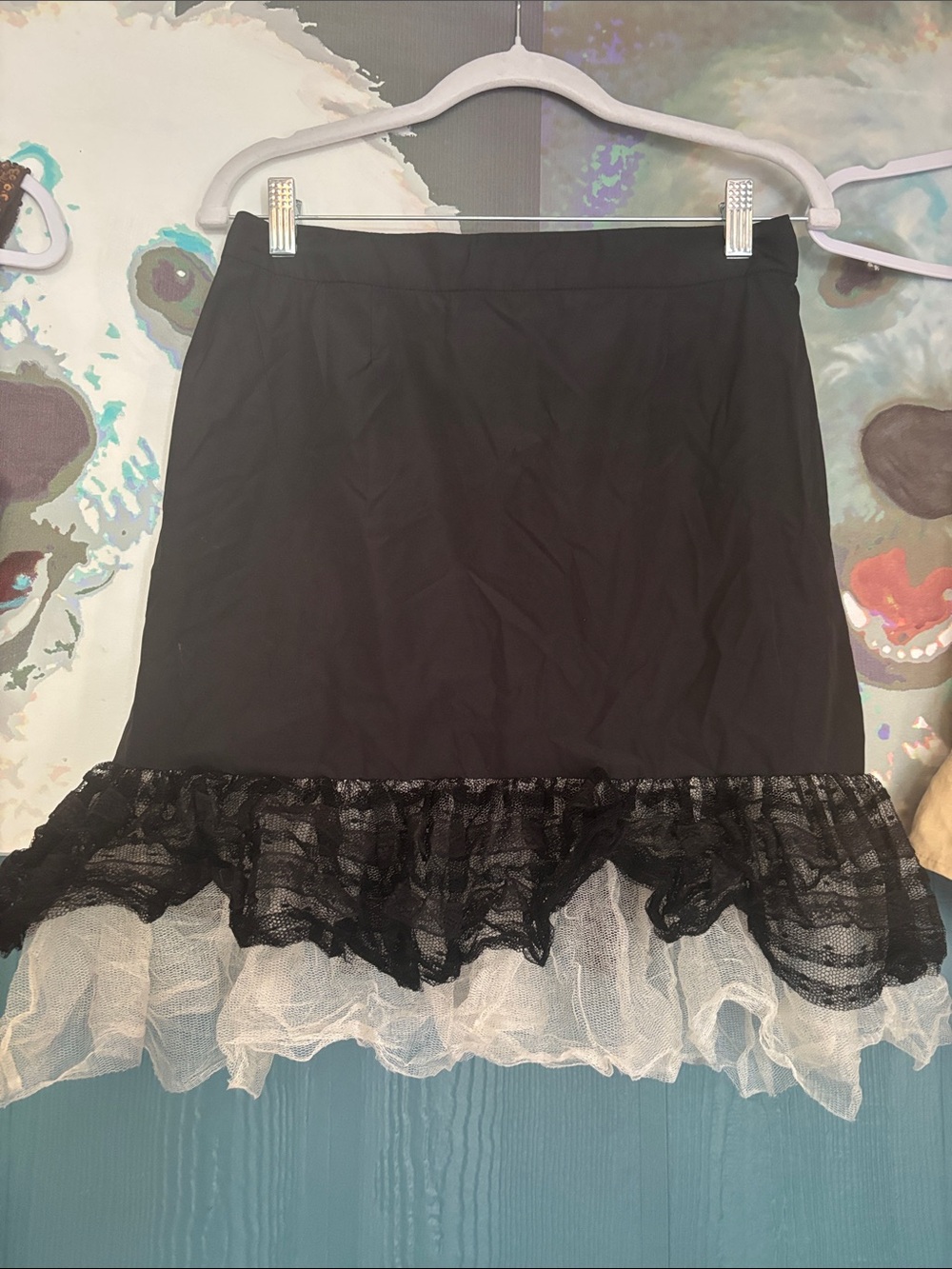Valentino black ruffle skirt